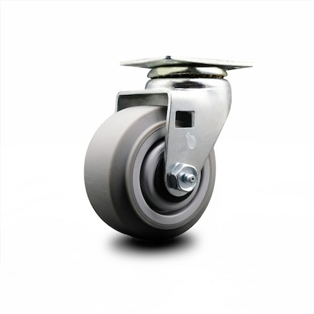 Service Caster 4 Inch Thermoplastic Rubber Wheel Swivel Caster with Ball Bearing SCC SCC-20S420-TPRBF